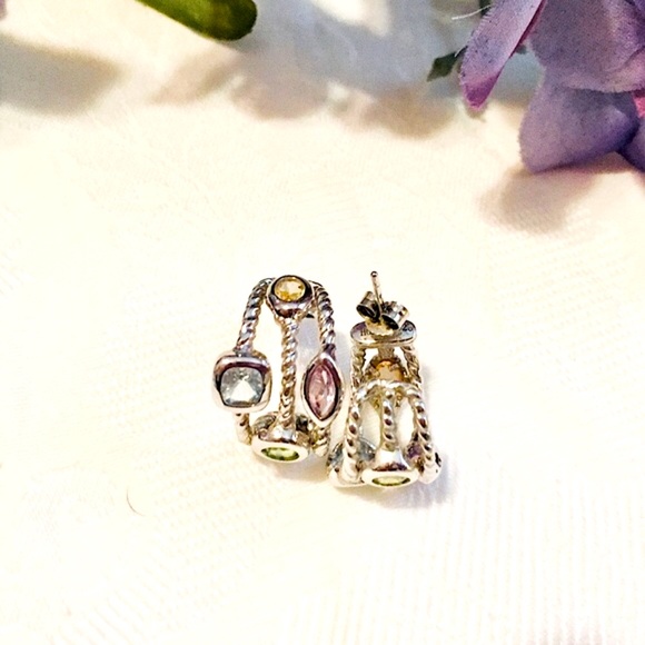 SOLD Sterling Topaz Amethyst Peridot Citrine Ear - Picture 9 of 14